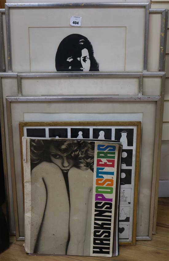 A group of late 1960s and early 1970s artworks, largest 75 x 35cm